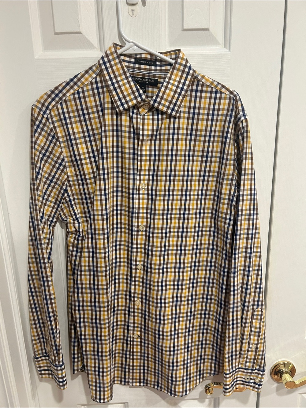 Banana Republic Yellow and Blue Check Dress Shirt